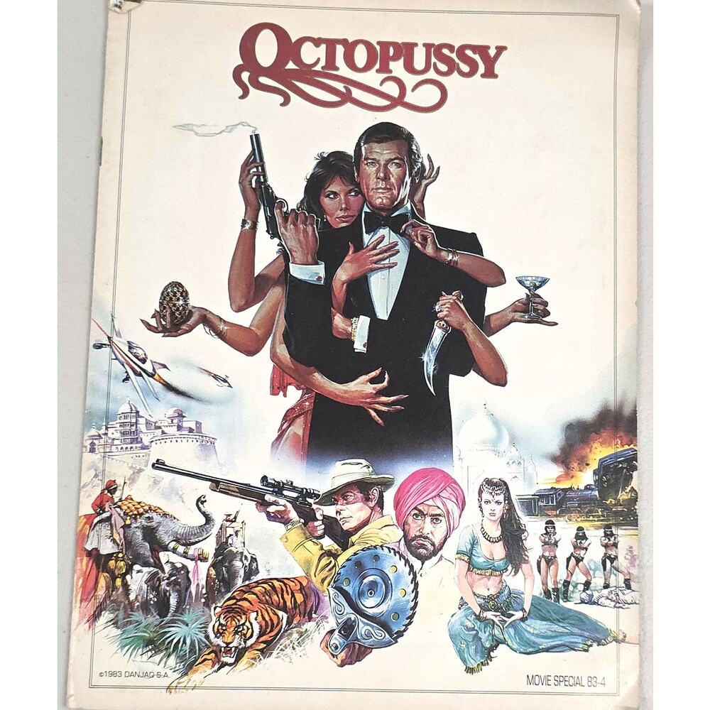 James Bond Octopussy 1983 Movie Program Roger Moore Souvenir Vintage